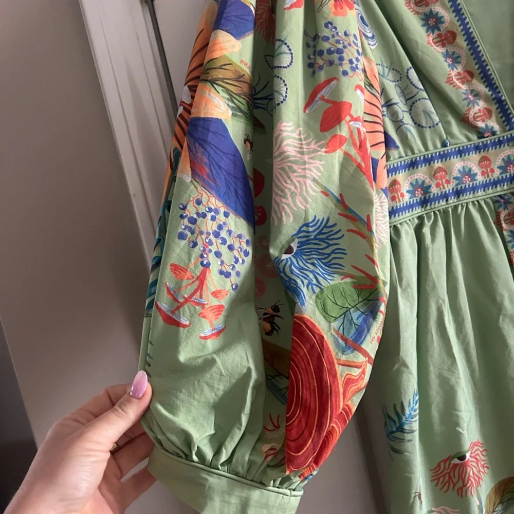 Farm Rio green bright yard maxi dress - Picture 7 of 10